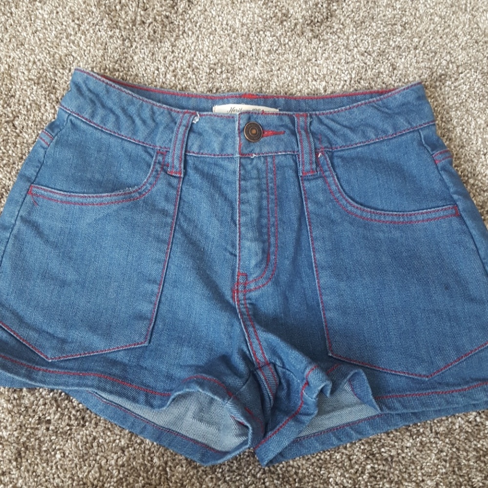 High waisted denim shorts